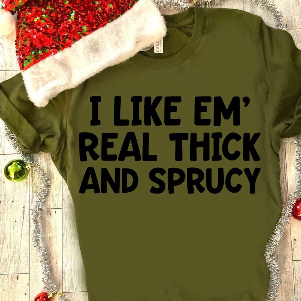 Custom made holiday tees with punny phrases, get it?